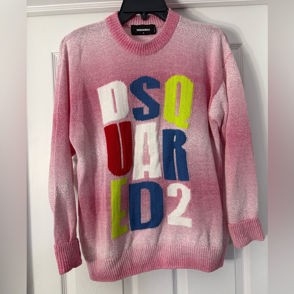 DSQUARED2 Pink Multicolor Graphic Sweater